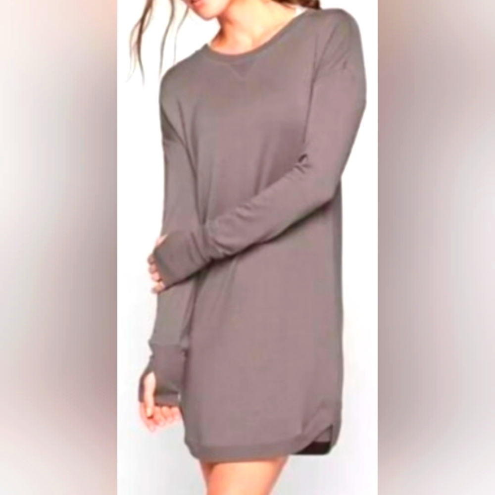 Athleta Long Sleeve Dress in Taupe M